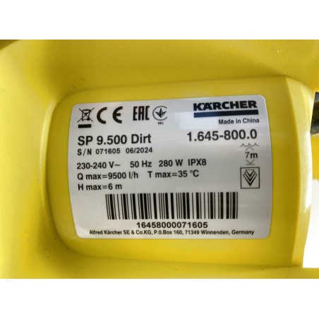 Pompa zanurzeniowa Karcher SP 9.500 Dirt 280 W 9500 l/h 35 °C