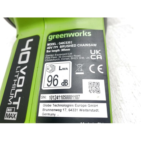 Pilarka łańcuchowa Greenworks G40CS30II 40V
