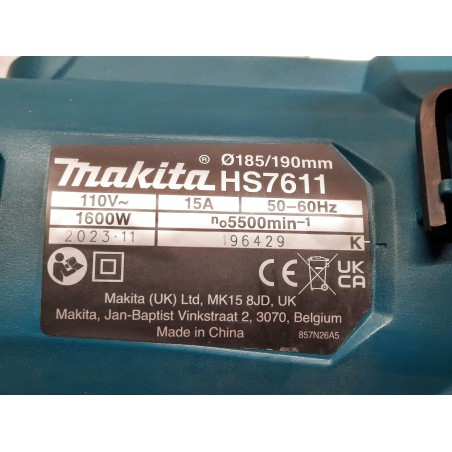 Pilarka tarczowa Makita HS7611J/1, 110 V, 190 mm + walizka 