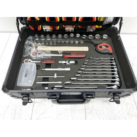 Skrzynka z narzędziami dla elektryka KS Tools 911.0628 1/4+1/2 ,128-szt